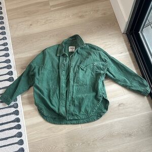 Zara Forest Green Button-Up Shirt